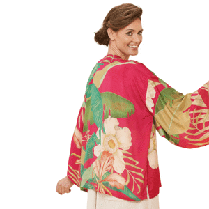 Powder Delicate Tropical Kimono Jacket